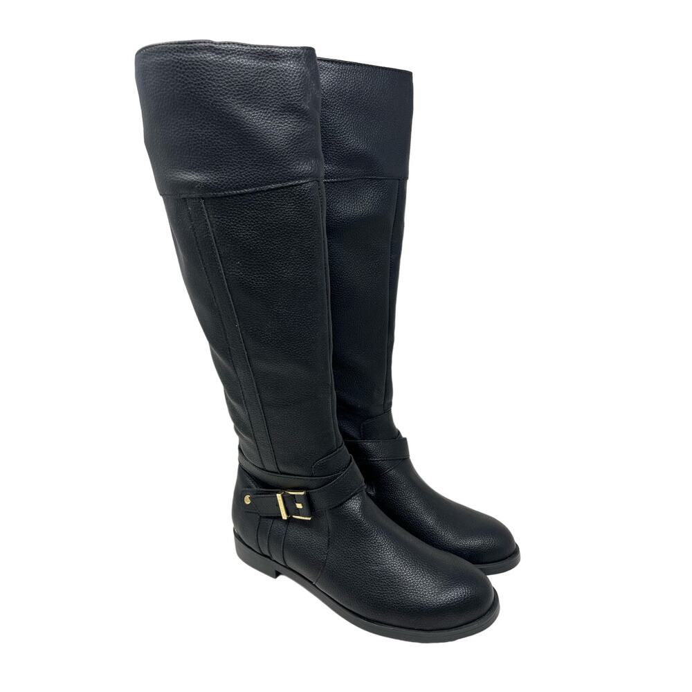 Kenneth Cole Wind Faux Leather Tall Buckle Accent Riding Boots 7